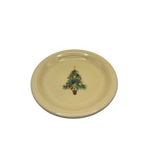 Fiesta Ware Yellow Christmas Tree Appetizer Plates - Set of 8